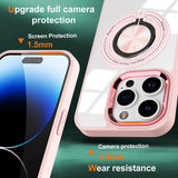 Husă iPhone 16 Pro transparentă cu inel suport în poziție verticală pentru vizionare
