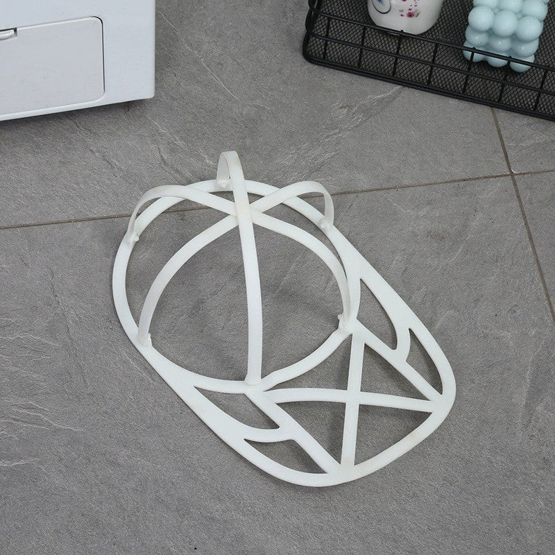 Husa de Spalare Sapca, Vivimall, pentru Masina de Spalat, din Poliester, Circumferinta 53 cm, cu Fermoar, cu Suport Sapca, Alb/Albastru - vivimall.ro