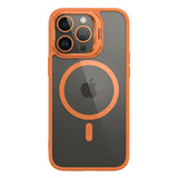 Husă Flippy iPhone 17 Pro Max MagSafe portocaliu, vedere frontală, suport metalic cameră integrat