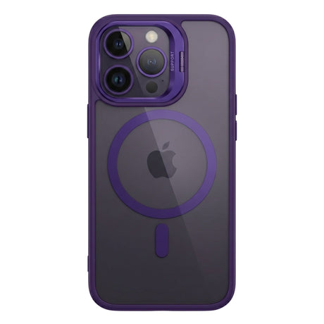 Husă Flippy MagSafe iPhone 17 Pro Max din acrilic rigid, culoare mov închis, vedere frontală