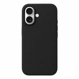 Husă Flippy iPhone 16 silicon negru cu MagSafe, vedere frontală, protecție 360 grade