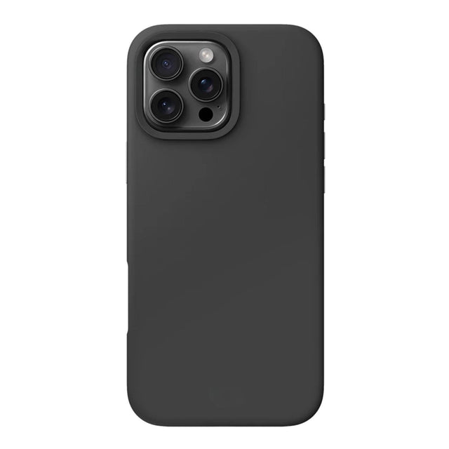 Husă iPhone 16 Pro Max Flippy MagSafe Series, silicon lichid negru, vedere frontală