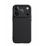 Husă Flippy iPhone 17 Pro Max silicon lichid negru cu suport MagSafe, vedere frontală