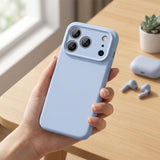 Husă Flippy iPhone 17 Pro albastru, detaliu interior microfibră anti-zgârieturi