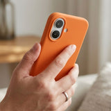 Husa de Protectie Telefon, Flippy, Compatibila cu iPhone 16 Plus, Silicon Premium Antisoc, Anti-Zgirieturi, MagSafe, Acces Camera Control, Protectie 360, Interior Microfibra, Portocaliu
