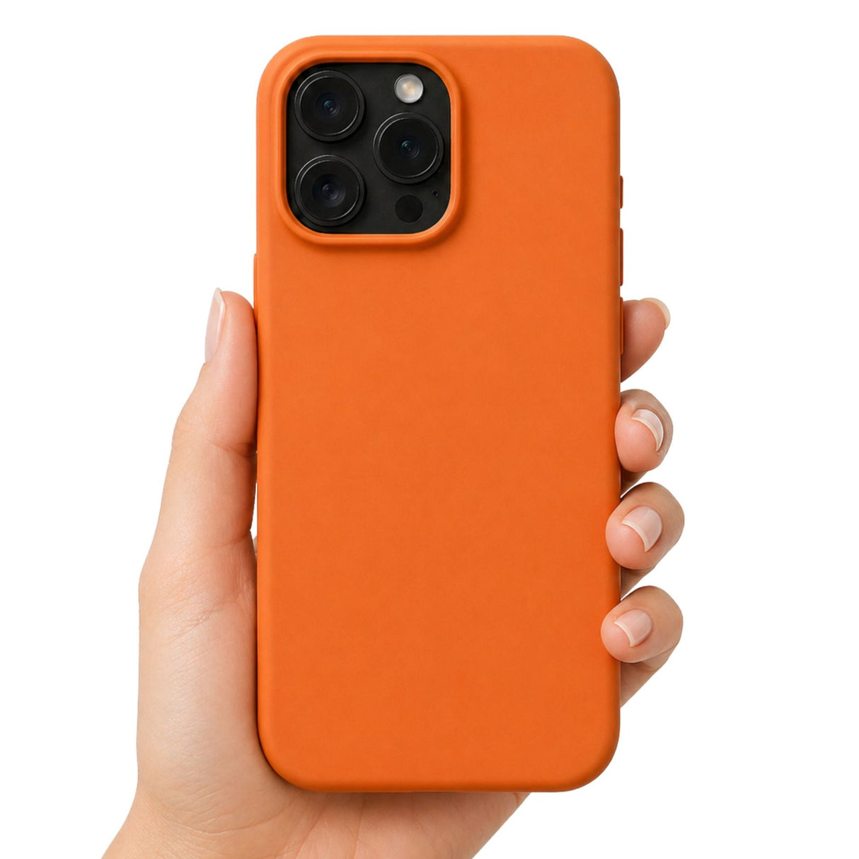 Husă Flippy iPhone 16 Pro portocaliu, detaliu interior microfibră și margini ridicate antișoc 1,2 mm