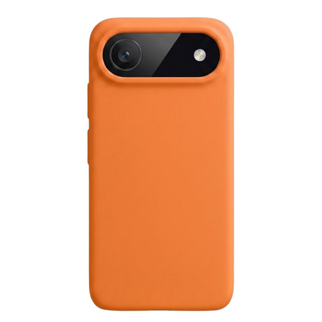 Husă Flippy iPhone 17 Air din silicon lichid portocaliu, vedere frontală, compatibilă MagSafe