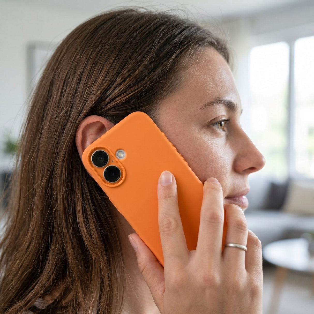 Husa de Protectie Telefon, Flippy, Compatibila cu iPhone 17, Silicon Premium Antisoc, Protectie Completa 360, Design Modern, Anti-Zgirieturi, Interior Microfibra, Portocaliu - vivimall.ro