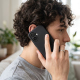 Textura mată a husei Flippy Silicon Lichid iPhone 17 negru, grip ergonomic anti-alunecare