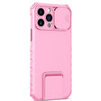 Husa Defender cu Stand pentru iPhone 11 Pro Max, Roz, Suport reglabil, Antisoc, Protectie glisanta pentru camera, Vivimall - vivimall.ro