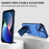 Husa Defender cu Stand pentru iPhone 12 Pro, Albastru, Suport reglabil, Antisoc, Protectie glisanta pentru camera, Flippy - vivimall.ro