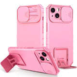Husa Defender cu Stand pentru iPhone 12 Pro, Roz, Suport reglabil, Antisoc, Protectie glisanta pentru camera, Flippy - vivimall.ro