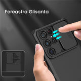 Husă Defender neagră Samsung Galaxy S24 FE, textură anti-alunecare, detaliu mâner ergonomic