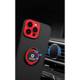 Husa de protectie Eagle eye pentru Apple iPhone 14, Rezistenta la socuri, Protectie camera, Cu inel de prindere magnetic negru, rosu, Negru - vivimall.ro