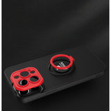 Husa de protectie Eagle eye pentru Apple iPhone 12, Rezistenta la socuri, Protectie camera, Cu inel de prindere magnetic rosu, Flippy, Negru - vivimall.ro