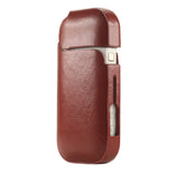 Husă IQOS 2.4 Plus 43g, piele ecologică maro, dimensiuni compacte pentru buzunar