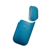 Husă turcoaz din piele ecologică pentru IQOS 2.4 Plus, vedere frontală, dimensiuni 12x6x2,5 cm