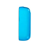Detaliu husă protecție IQOS Iluma, material TPU flexibil albastru transparent, acces port încărcare