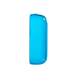 Husă albastru transparent pentru IQOS Iluma din plastic TPU, vedere frontală, dimensiuni 12.5 x 4.2 cm