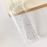 Husa Flippy pentru IQOS Iluma, de Protectie, Anti Soc si Zgarieturi, din Plastic, 12.5 x 4.2 x 2.6 cm, Transparent cu Sclipici Albastru - vivimall.ro