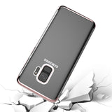 Husa Huawei P20 Lite Transparent cu Margini Roz-Aurii - vivimall.ro