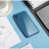 Husa Huawei P20 Pro Transparent cu Margini Albastre - vivimall.ro