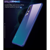 Husa Huawei P20 Transparent cu Margini Albastre - vivimall.ro