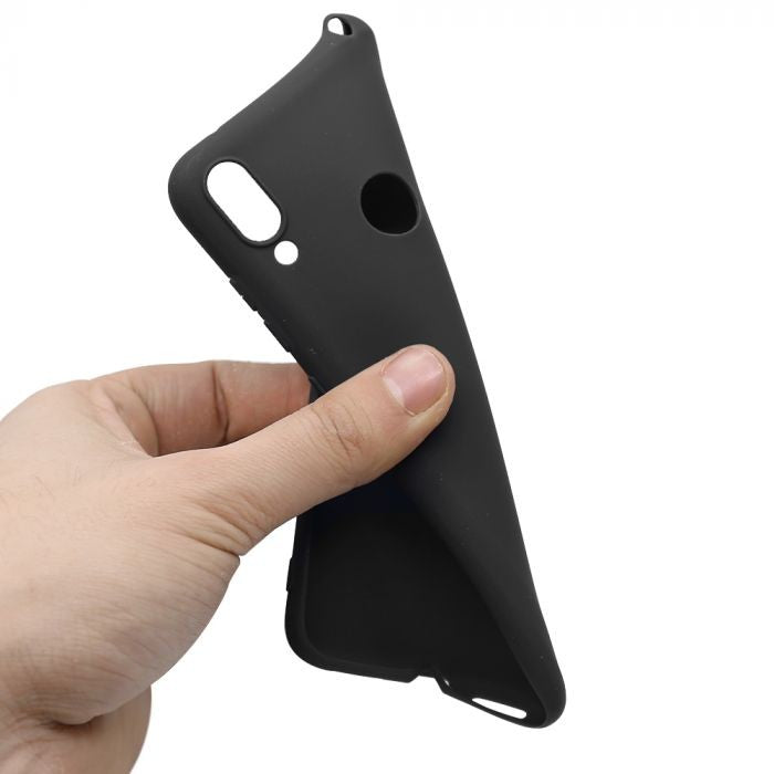 Husa Huawei Y7 2019 Liquid Silicone Case Negru - vivimall.ro