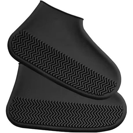 Husă antiderapantă impermeabilă din latex negru, vedere frontală, mărime M 34-40, Vivimall