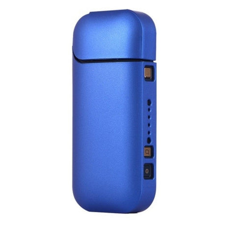Husă albastră Full Body din plastic PC pentru IQOS 2.4 Plus, vedere frontală, dimensiuni 11.5 x 5 x 2.3 cm