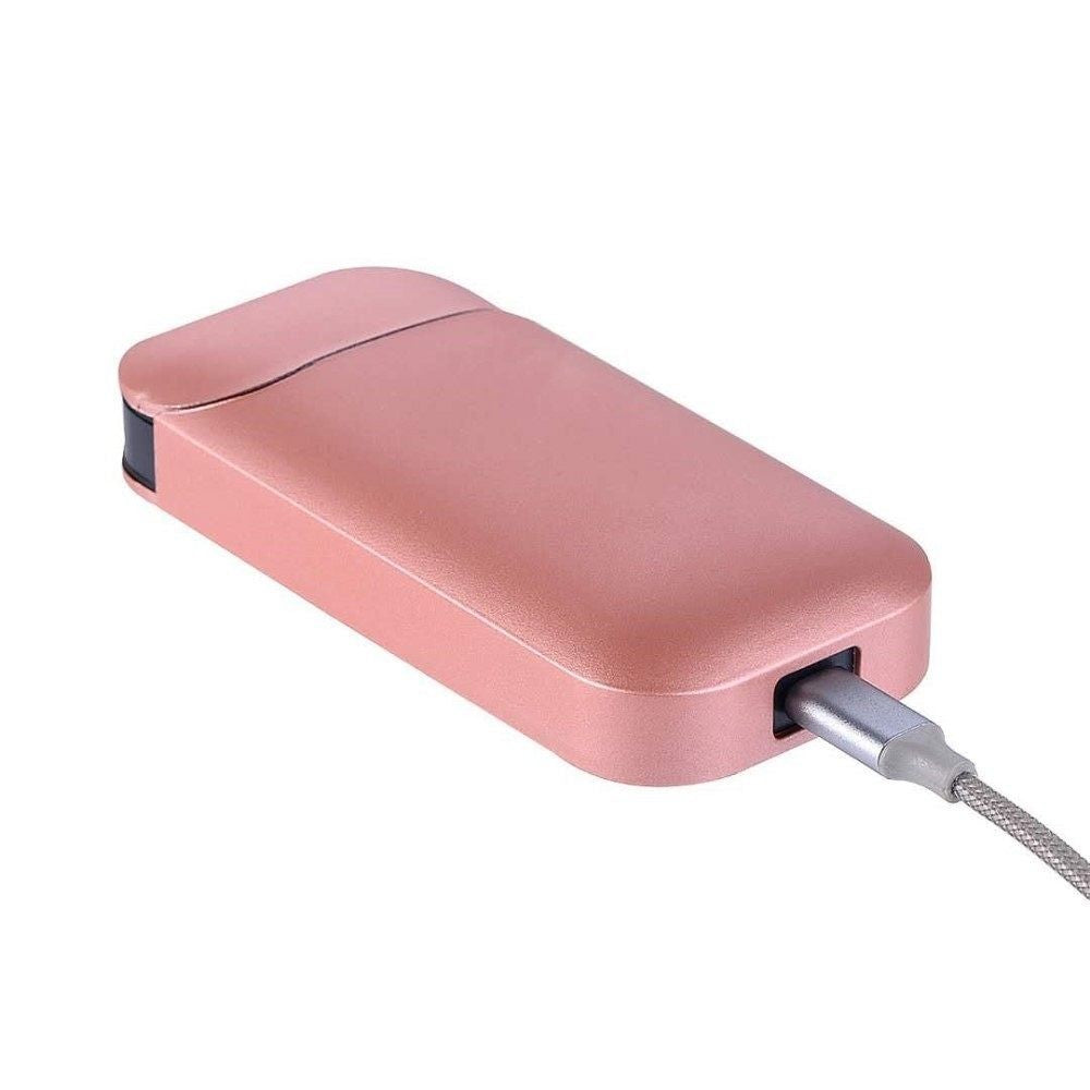 Husă Full Body IQOS 2.4 Plus montată pe dispozitiv, nuanță roz auriu, design compact și elegant
