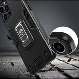 Husa Iron Warriors pentru iPhone 12 Pro, Flippy,  Hybrid Ring Holder Kickstand, Negru - vivimall.ro