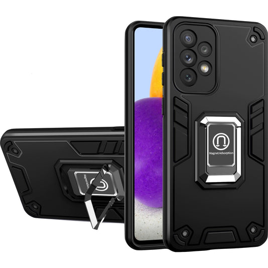 Husa Iron Warriors pentru iPhone 13, Vivimall,  Hybrid Ring Holder Kickstand, Negru - vivimall.ro