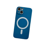 Husa MagSafe pentru Apple iPhone 14, Silicon, Protectie pentru camera, Magnetica, Incarcare Wireless,  Flippy, Albastru - vivimall.ro