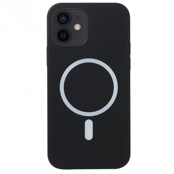 Husa MagSafe liquid large hole magnetic shell pentru Apple iPhone 11, Full Cover, Liquid Silicone, Magnetica, Incarcare Wireless, Flippy, Negru - vivimall.ro