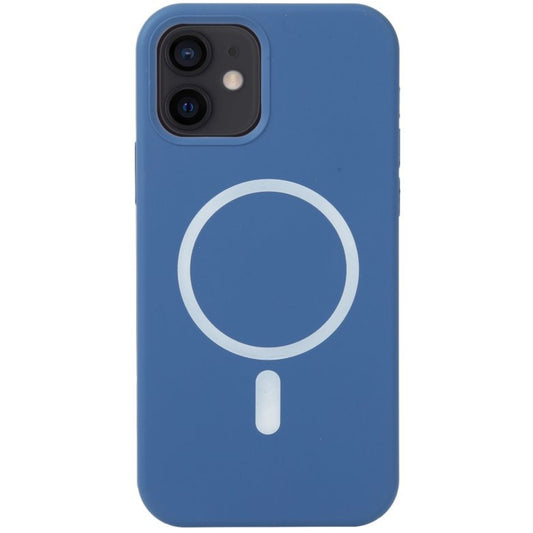 Husa MagSafe liquid large hole magnetic shell pentru Apple iPhone 13, Full Cover, Liquid Silicone, Magnetica, Incarcare Wireless, Vivimall, Albastru deschis - vivimall.ro