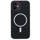 Husa MagSafe liquid large hole magnetic shell pentru Apple iPhone 13 Pro, Full Cover, Liquid Silicone, Magnetica, Incarcare Wireless, Flippy, Negru - vivimall.ro