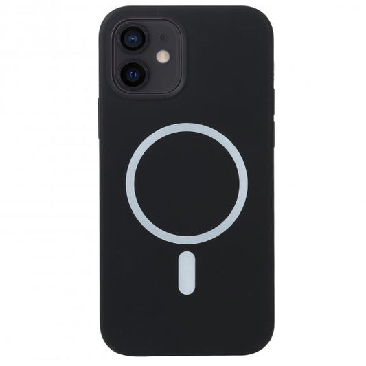 Husa MagSafe liquid large hole magnetic shell pentru Apple iPhone 13 Pro, Full Cover, Liquid Silicone, Magnetica, Incarcare Wireless, Vivimall, Negru - vivimall.ro