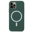 Husa MagSafe liquid large hole magnetic shell pentru Apple iPhone 14 Pro, Full Cover, Liquid Silicone, Magnetica, Incarcare Wireless, Vivimall, Verde - vivimall.ro