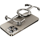 Husă MagSafe metalică iPhone 15 Pro din aliaj de aluminiu, gri metalizat, vedere frontală