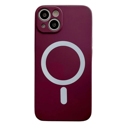 Husa MagSafe pentru Apple iPhone 11, Silicon, Protectie pentru camera, Magnetica, Incarcare Wireless,  Vivimall, Visiniu - vivimall.ro