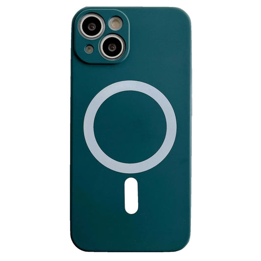 Husa MagSafe pentru Apple iPhone 13 Pro, Silicon, Protectie pentru camera, Magnetica, Incarcare Wireless,  Vivimall, Verde - vivimall.ro