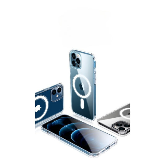 Husa MagSafe Silicone Acryl pentru iPhone 14 Pro, Vivimall, ambalaj Blister Transparenta - vivimall.ro