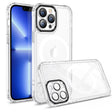 Husa MagSafe Silicone pentru iPhone 12 Pro, Vivimall, Transparenta, Magnetica, Extra Protectie Camera Negru - vivimall.ro