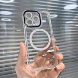 Husa MagSafe Silicone pentru iPhone 12 Pro Max, Flippy, Transparenta, Magnetica, Extra Protectie Camera Negru - vivimall.ro