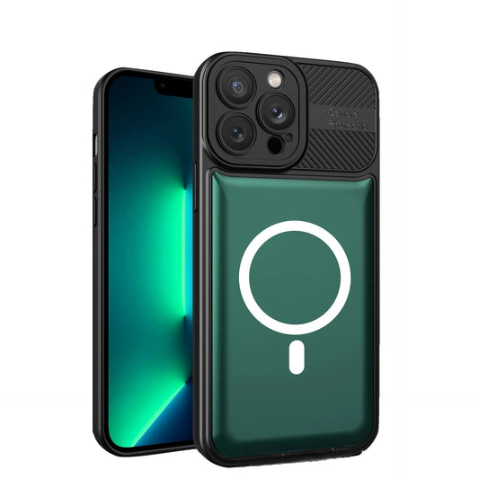 Husa pentru Apple iPhone 14 Pro Max MagSafe, Urban Armor, Vivimall, Verde inchis, suport magnetic - vivimall.ro