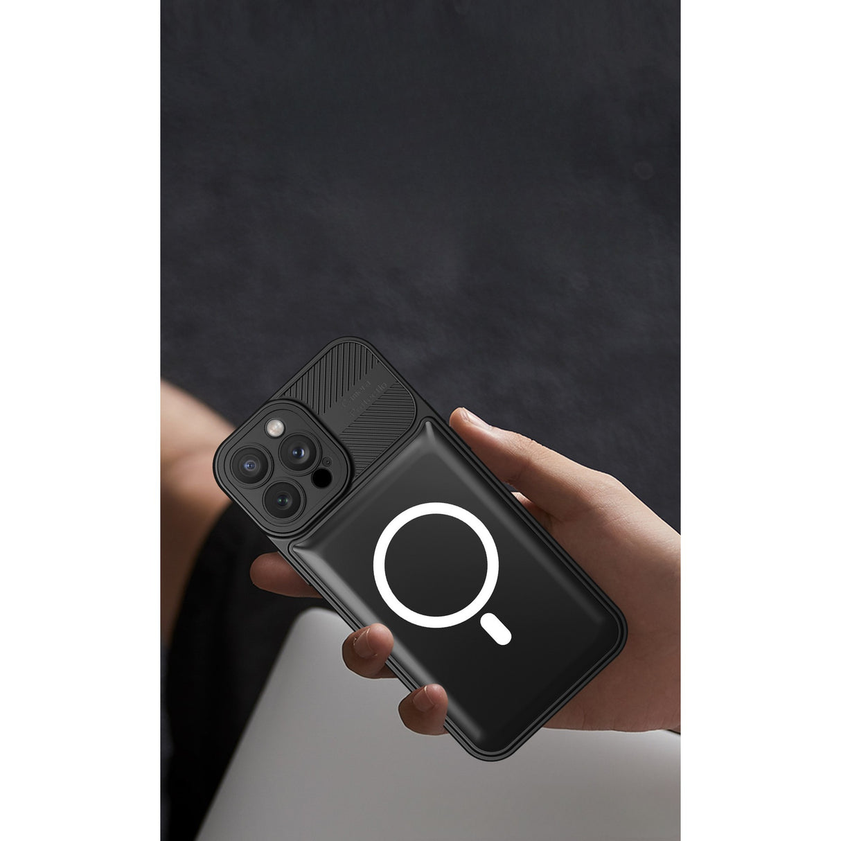 Husa pentru Apple iPhone 13 MagSafe, Urban Armor, Flippy, Negru, suport magnetic - vivimall.ro