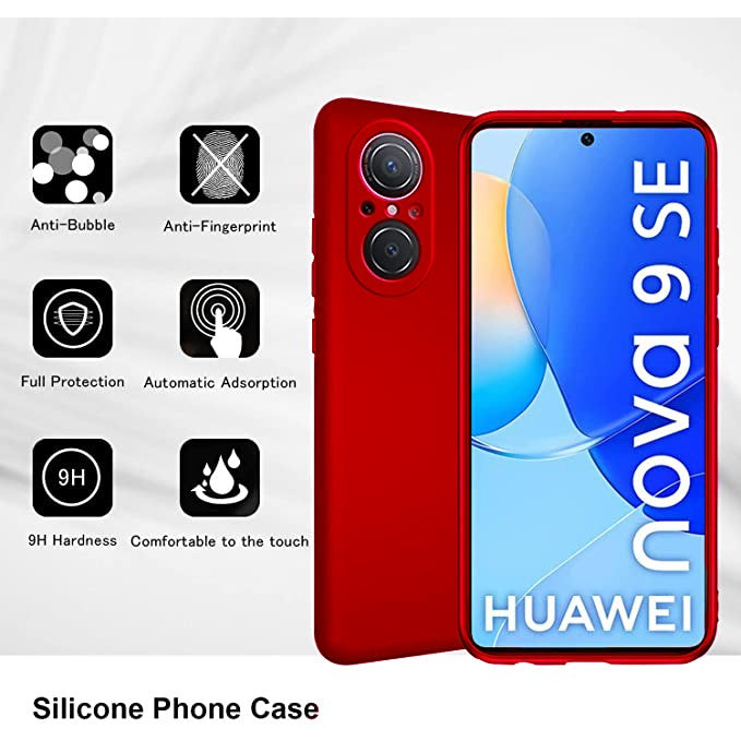 Husa Matte TPU pentru Huawei NOVA 9 SE, Flippy, Silicon Slim, Protectie Antisoc, Rosu - vivimall.ro