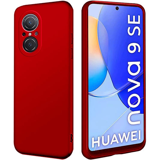 Husa Matte TPU pentru Huawei NOVA 9 SE, Vivimall, Silicon Slim, Protectie Antisoc, Rosu - vivimall.ro