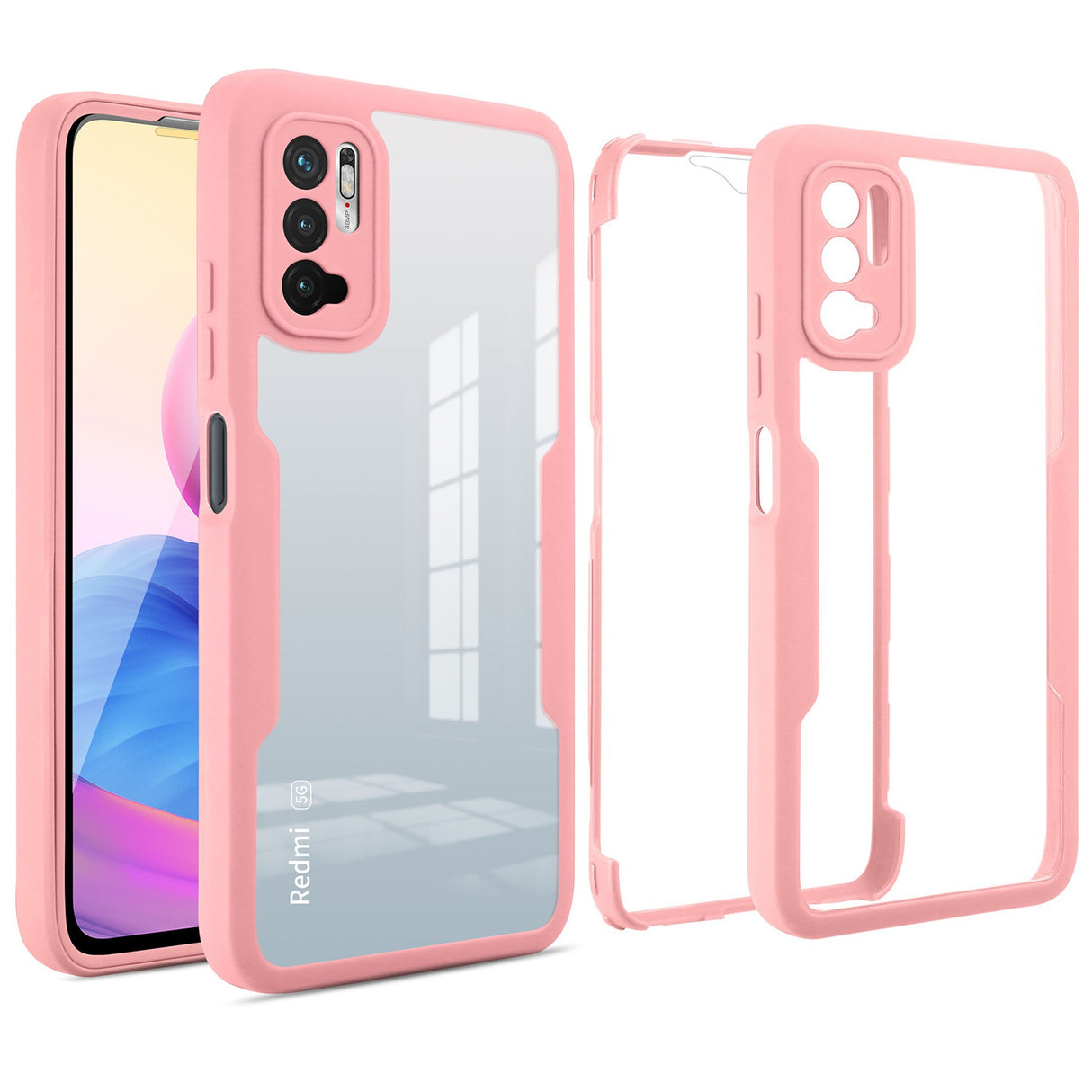 Husa Max Defence pentru iPhone 11, Bumper Roz, Fata Dubla Transparenta, Protectie Antisoc Full 360 ( fata, spate, margini ), Flippy - vivimall.ro